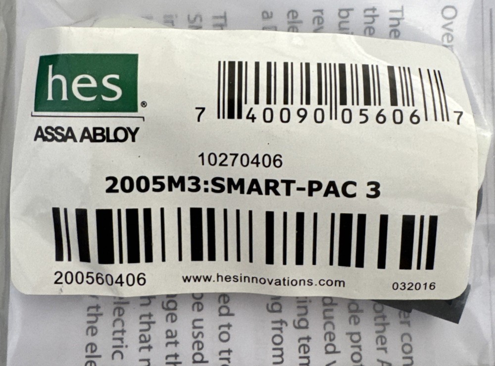 HES ASSA ABLOY 2005M3: Smart Pac 3 Electric Strike System