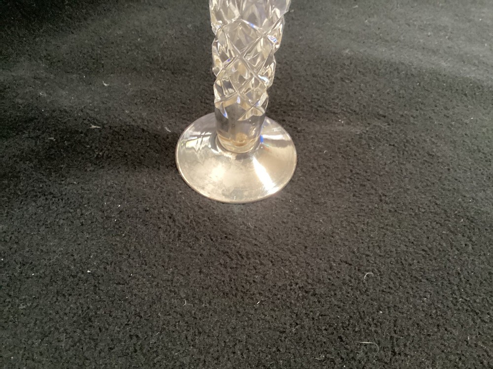 Cut Crystal Vase With Sterling Silver Base