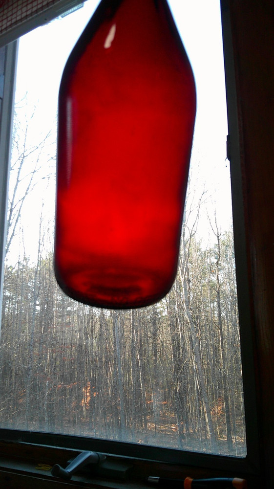 Vintage Anchorglass Royal Ruby 1950 Quart Schlitz Beer Bottle