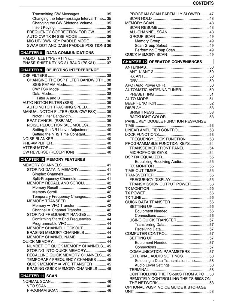 Kenwood TS-590S Operator Instruction Manual User Guide COIL BOUND
