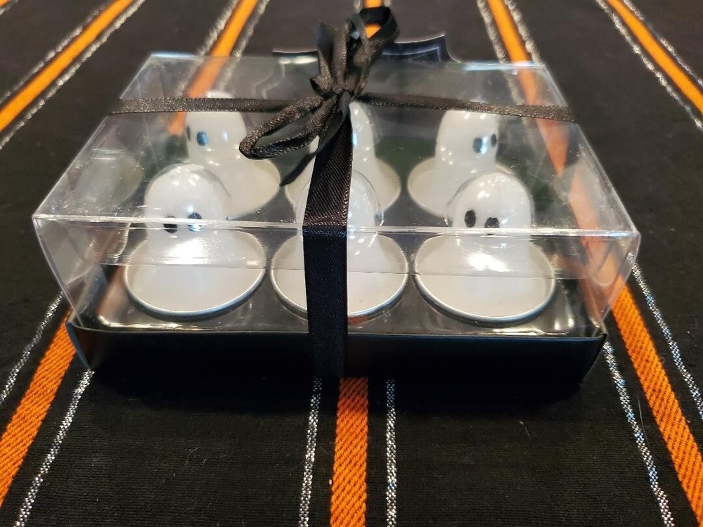 Halloween White Ghost Tea Light Candles 1.5”h