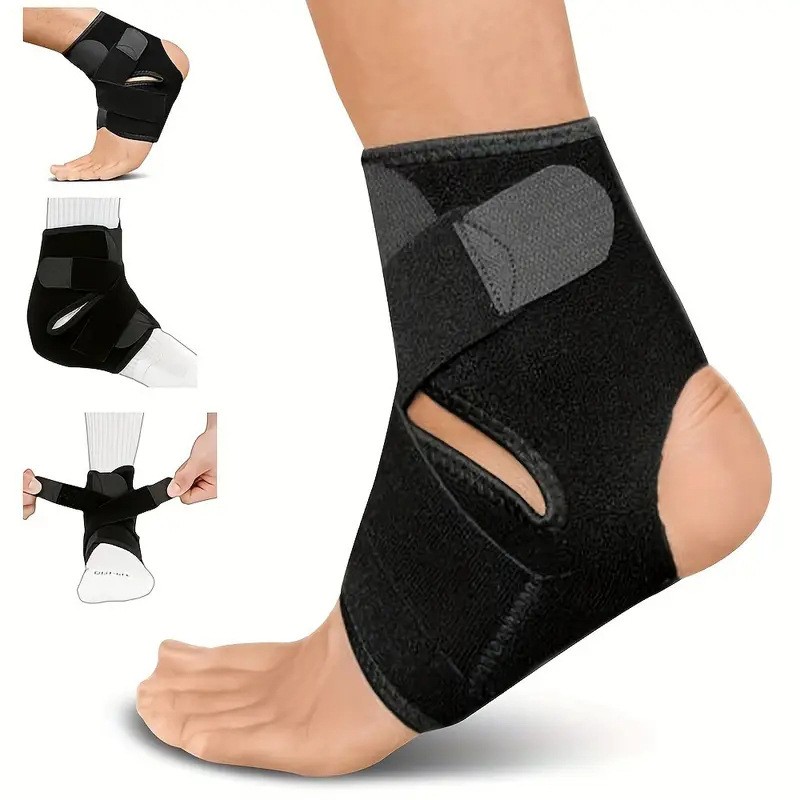 2× Adjustable Strap Sports Ankle Brace Breathable Compression Wrap Ankle Support