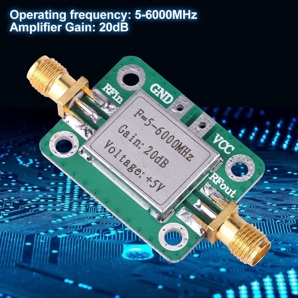 5-6000MHz 20dB Gain Ultra Wideband RF Medium Power Amplifier Module Shielded