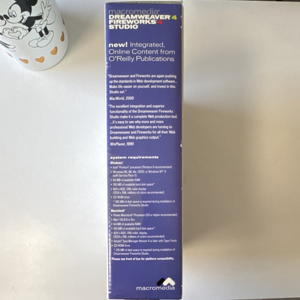 Macromedia Dreamweaver Fireworks Studio 4 Web Design Software for Windows