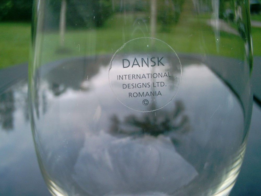 DANSK 7" STEMMED LIGHT BLUE BASE TRIM GLASS REPLACEMENT