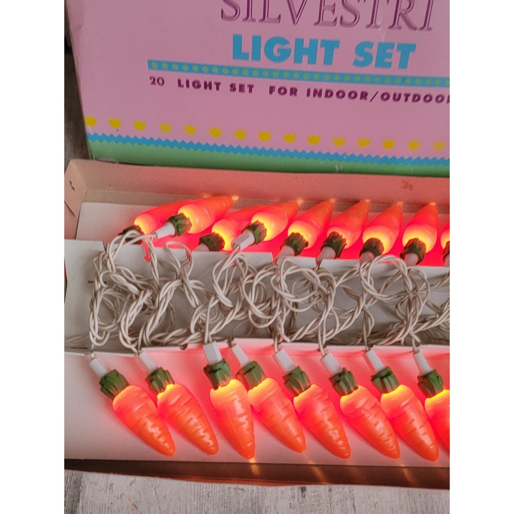 vintage Silvestri Easter carrot string set light up 20 count spring