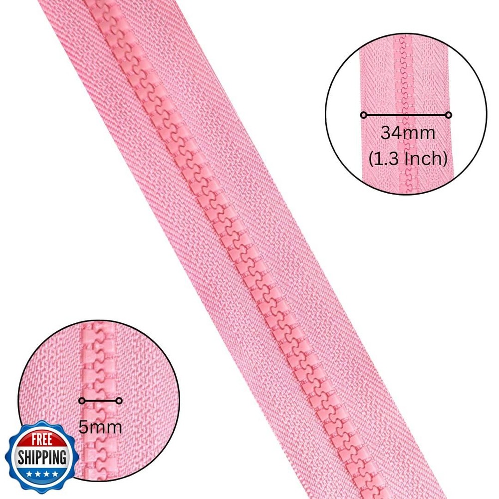 KGS Separating Jacket Zippers for Sewing | 2 Pieces/Pack | #5 Molded Plastic