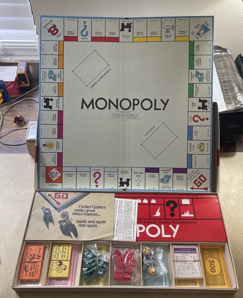 Vintage 1961 Monopoly Board Game Complete Clean Pieces