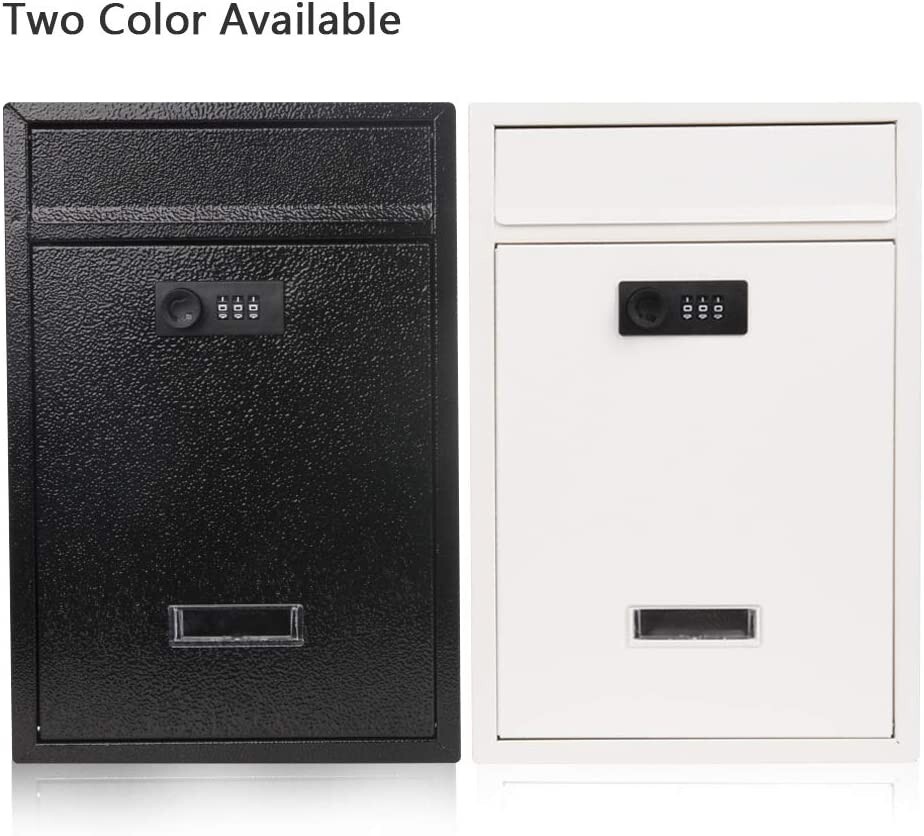 Mailbox Wall Mount With Lock Key Drop Box Parcel Cash Money Safe Mail Security