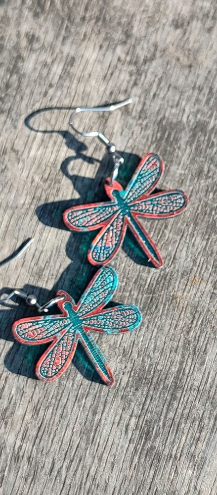 Unique dragonfly dangle earrings, 15 South