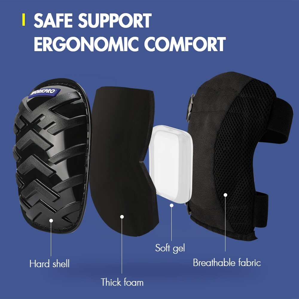 Construction Gel Knee Pads Safety Kneepad Adjustable Buckle Strap Durable Button