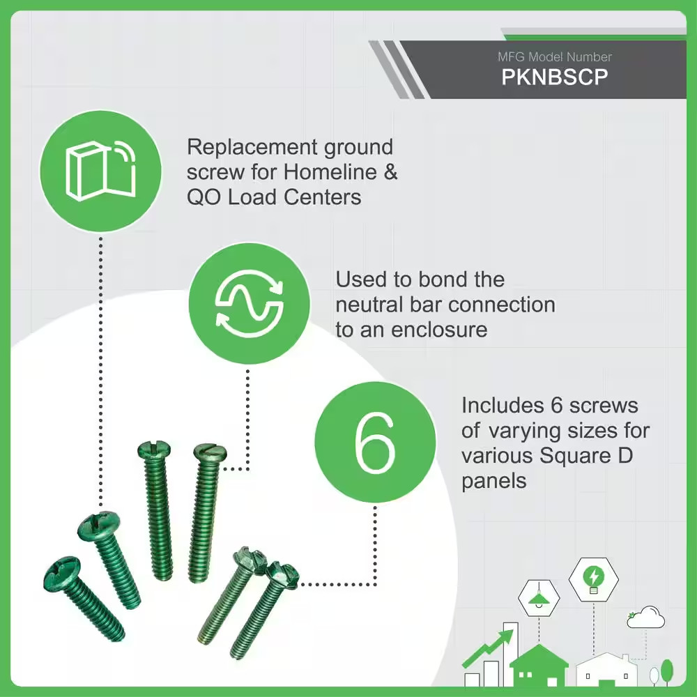 Neutral Bonding Screws for Qo/Homeline Electrical Panel/Load Center