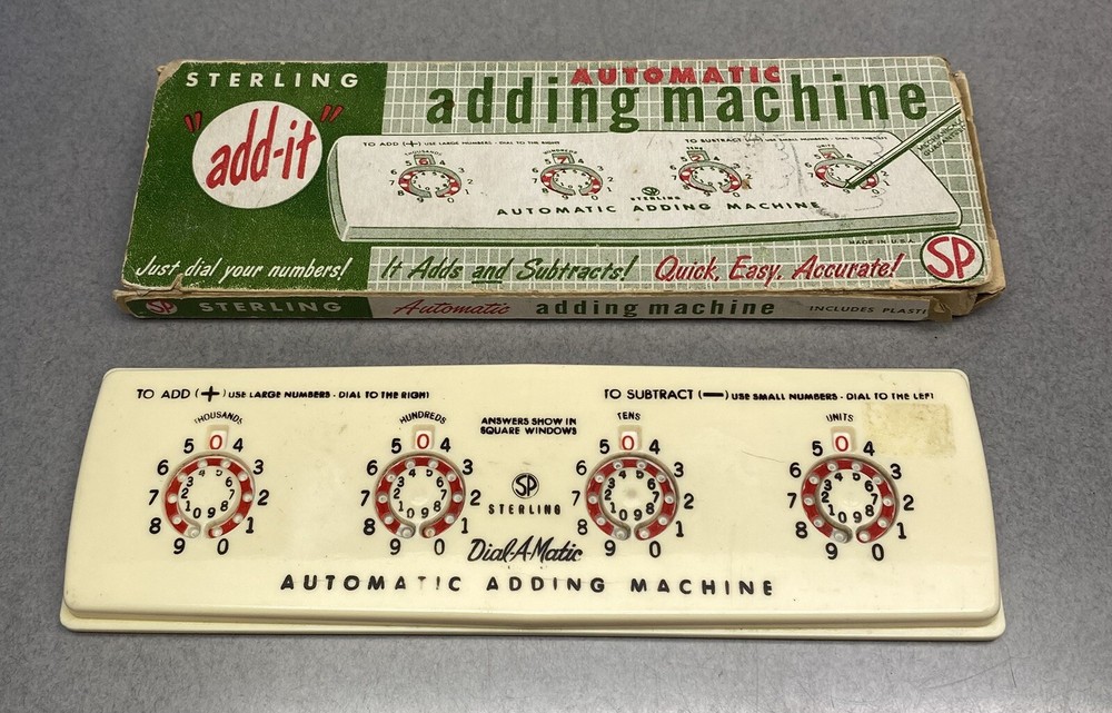 Vintage STERLING Automatic Adding Machine W  Box Math Tool No Stylus