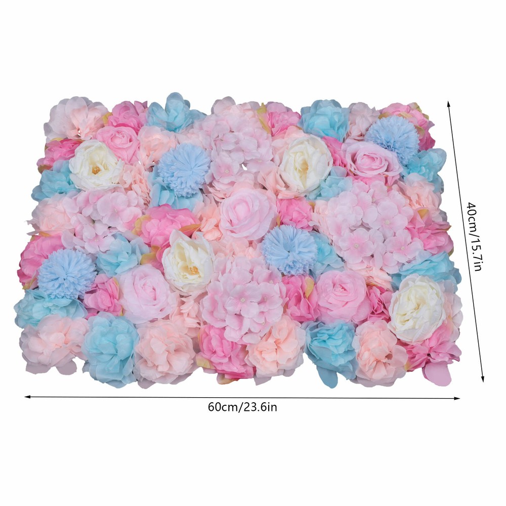 6pcs Wedding Artificial Flower Wall Panel Orchid Pink Silk Petals Backdrop Decor