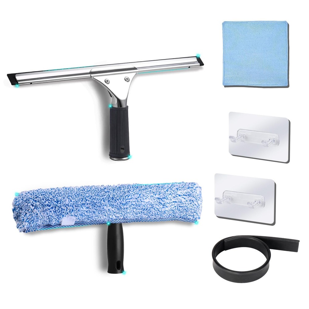 2Pack 14-Inch Multifunctional Rust Proof Window Cleaning Kit. for Shower Glas...