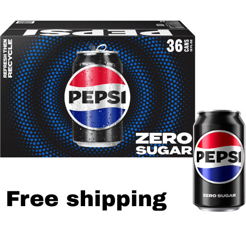 Pepsi Zero Sugar Cola – 12 fl oz Cans (36 Pack)