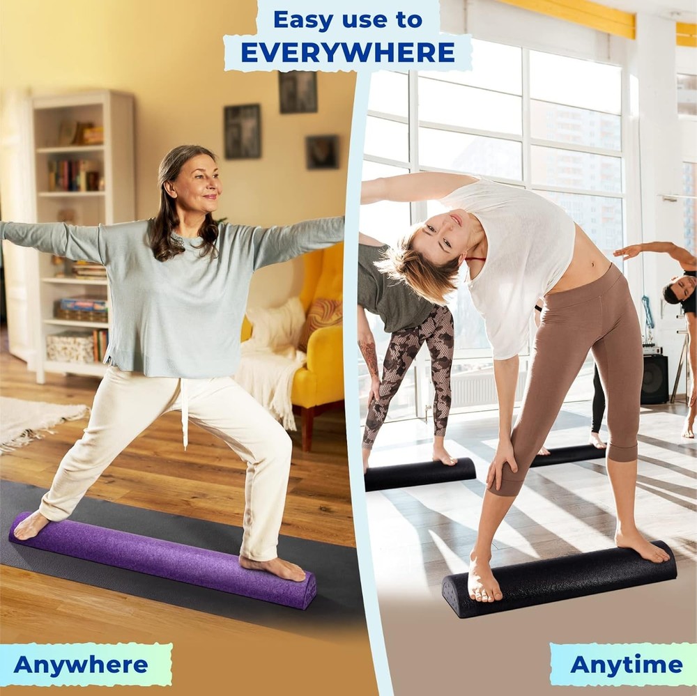 Yes4All High-Density EPP Half Round Back Roller Foam, Exercise Foam Roller for Y