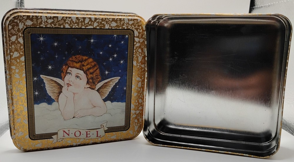 Holiday Cherub Square Tin - Multicolored