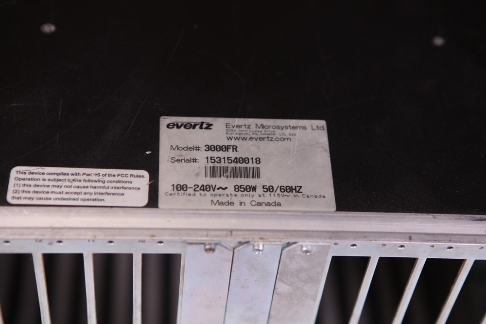 Evertz 3000MVP Frame Only No Modules