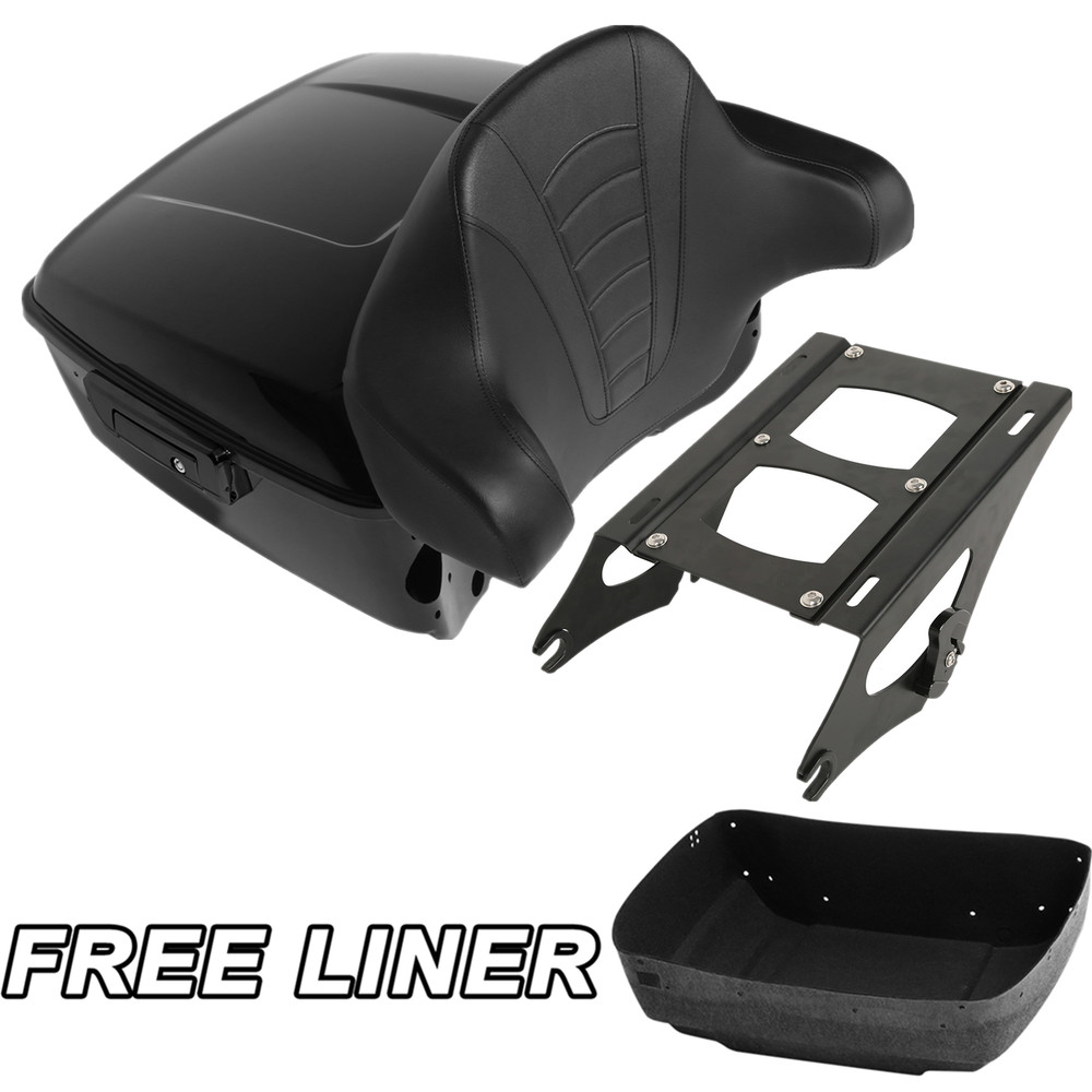 King Trunk Backrest Pad Mount Fit For Harley Road Glide 2014-2025