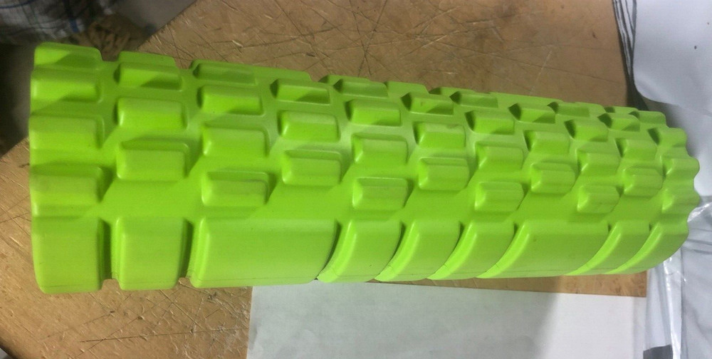 Textured Foam & PVC Deep Tissue Muscle Massage Roller Lime Green 12” Compact