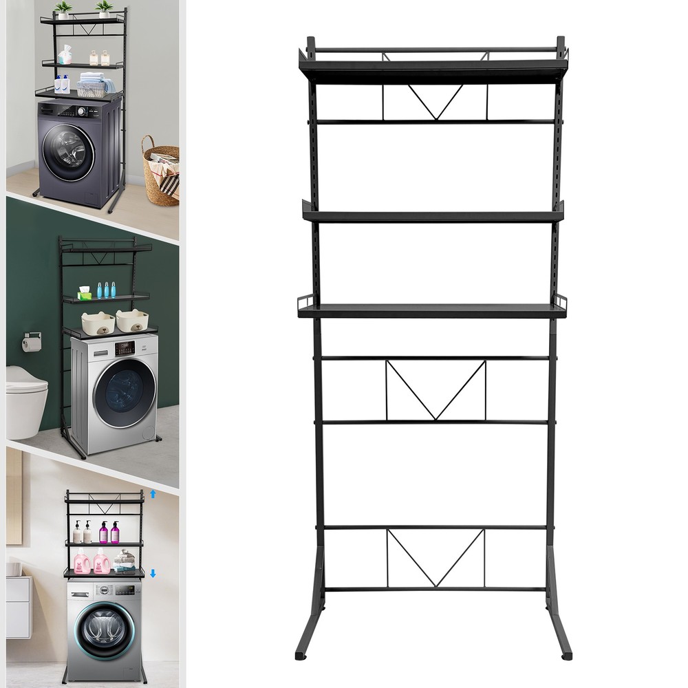 3 Tier Multi-functional Washing Machine Shelf Space Saving Washing Machine Shelf