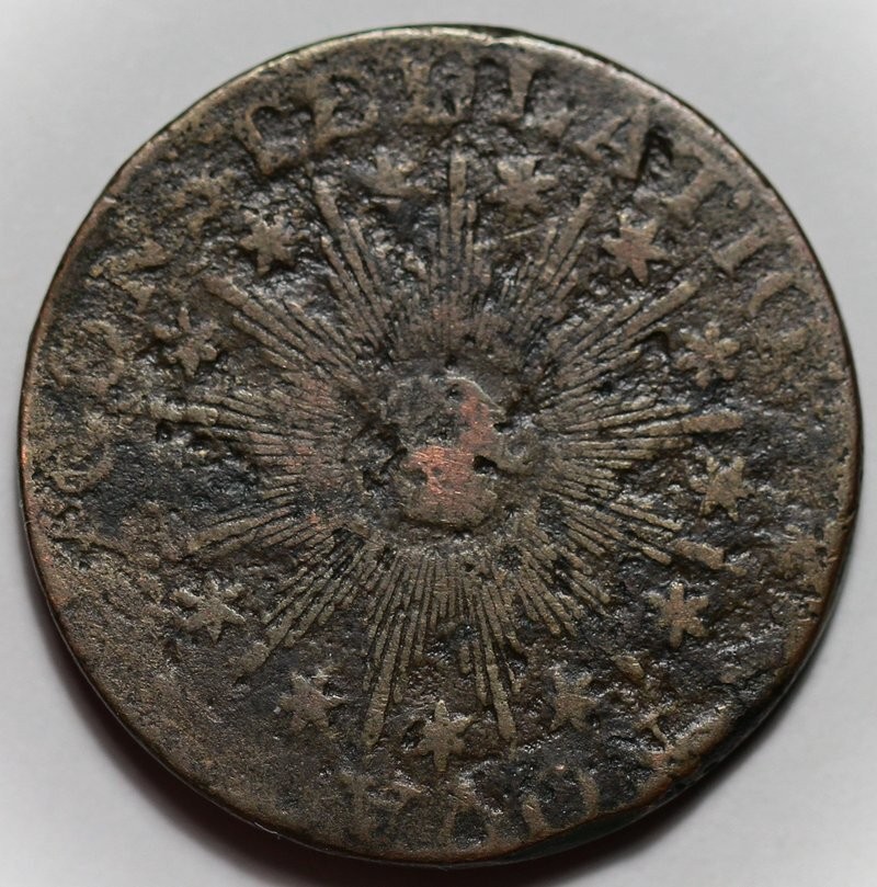 1783 Nova Constellatio Copper Colonial Coin, Pointed Rays