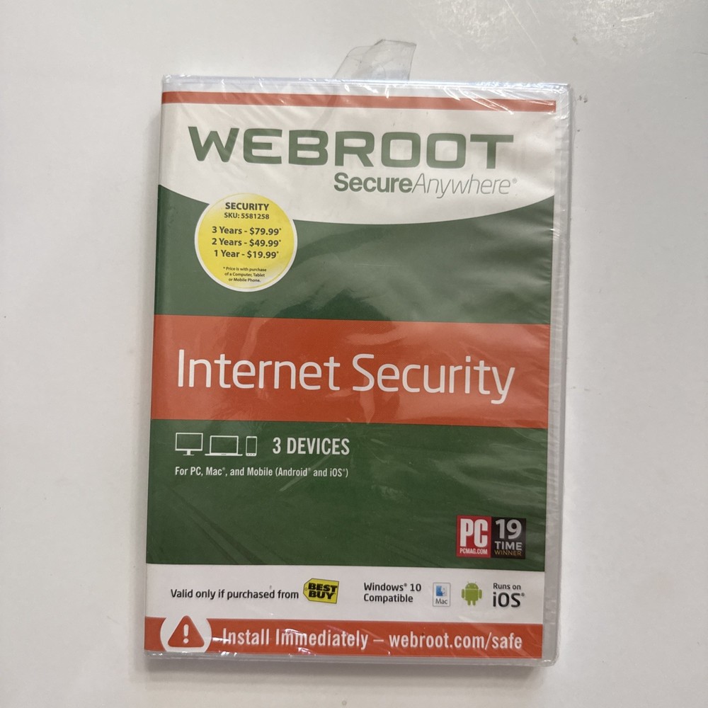 Webroot Internet Security With Antivirus For PC, Mac & Android - Windows 10 Comp