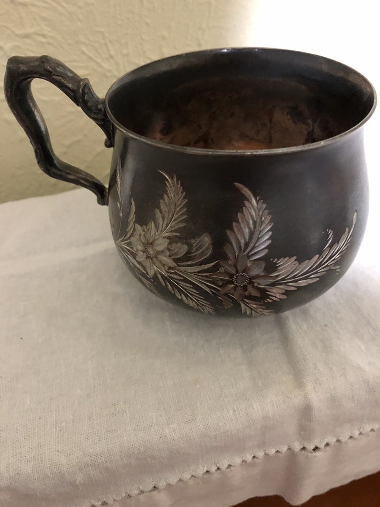 Antique Aurora 21 Silver 1869 Engraved Cup