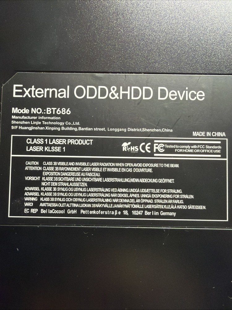 Amicool External Optical Drive ODD & HDD Device DVD USB Untested