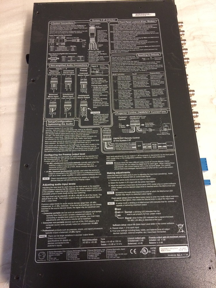 EXTRON System 5 IP 5-Input AV Switcher | NO CORD