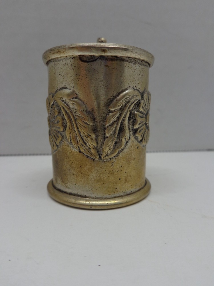 Antique Embossed Baby Cup with Bird on Scroll Handle