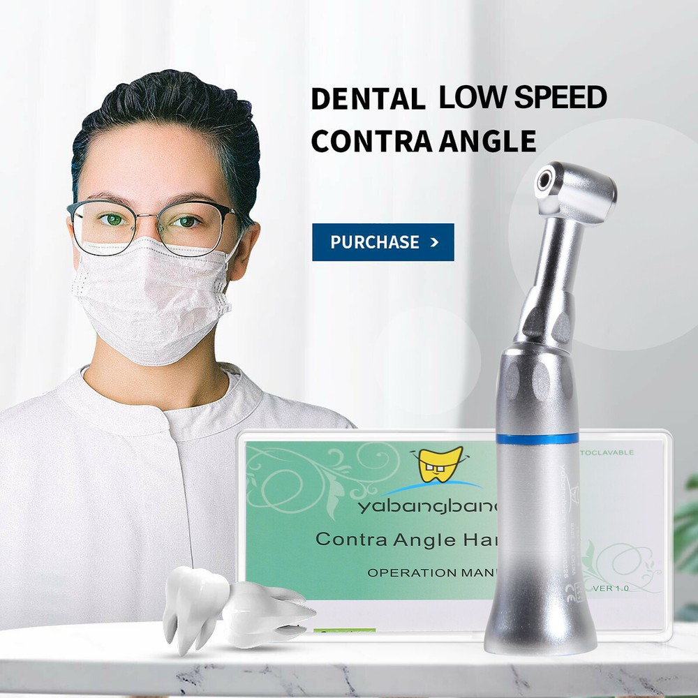 Dental Slow Low Speed Handpiece Contra Angle Push Button YAD
