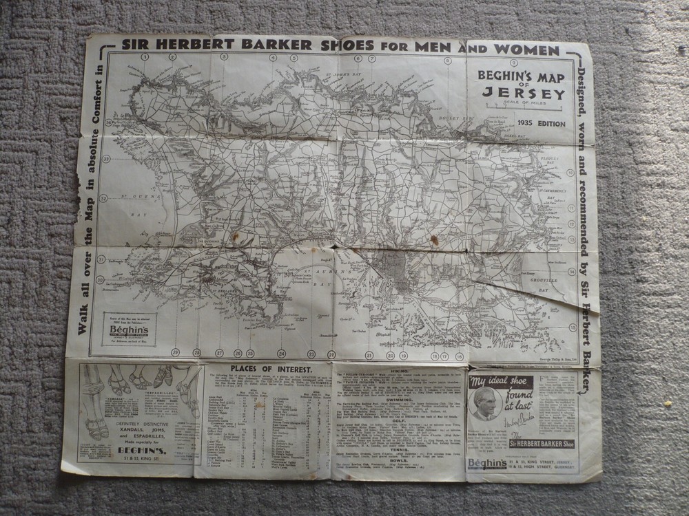 BEGHIN'S MAP OF JERSEY 1935