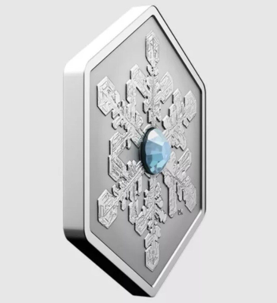 2024 CANADA SILVER SNOWFLAKE LIGHT BLUE CRYSTAL NGC REVERSE PF70 FIRST RELEASES