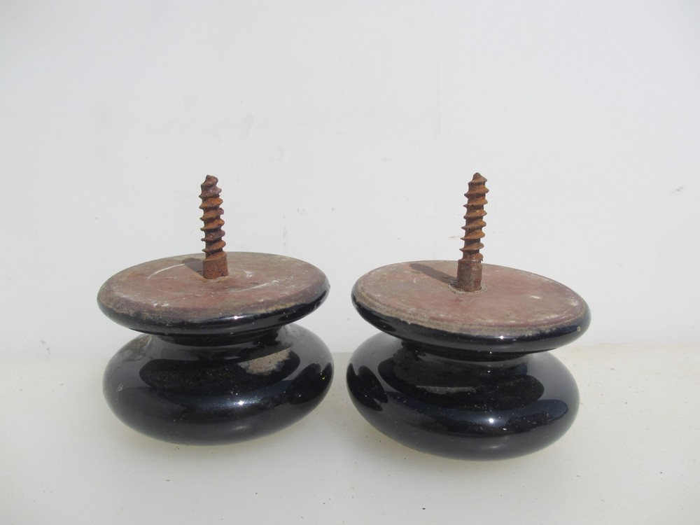 Victorian Ceramic Drawer Handles Knobs Cupboard Pulls Cabinet Old Antique Pair