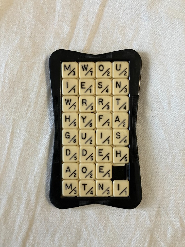 Vintage Scrabble / Slide Letter Puzzle, Handheld