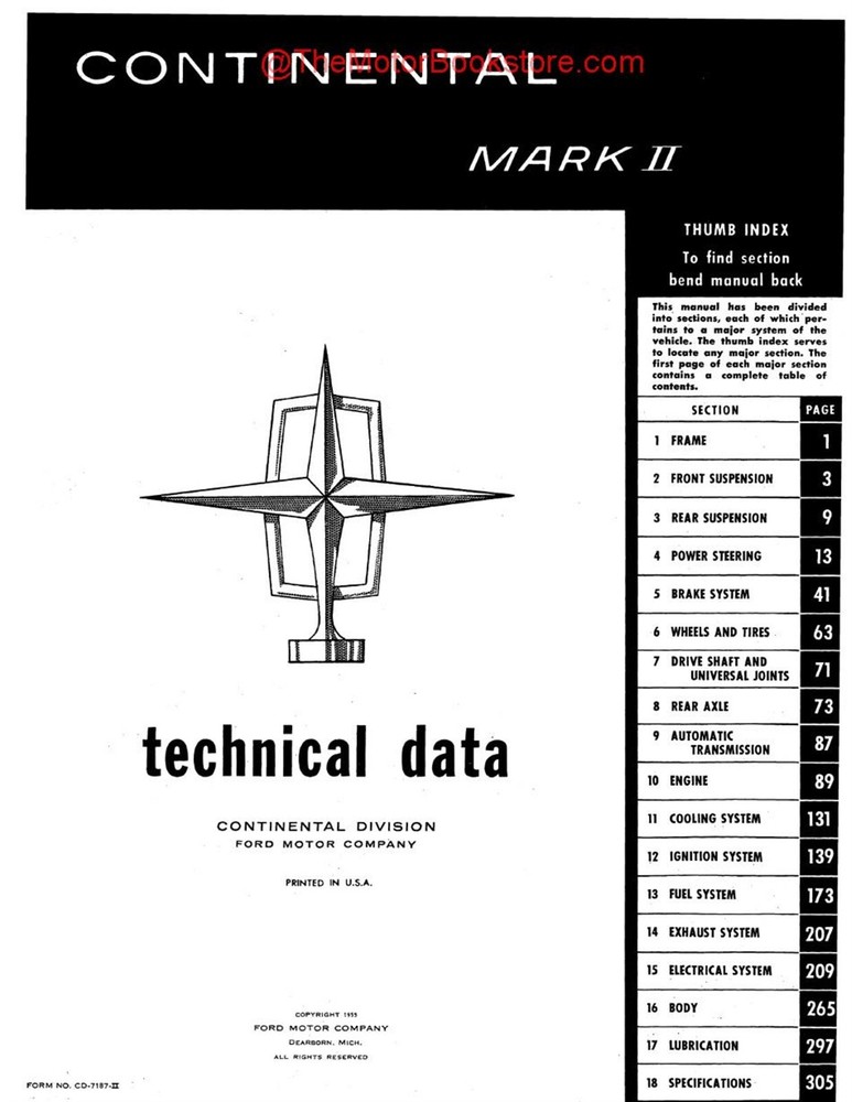 1956-1957 Continental Mark II Manual