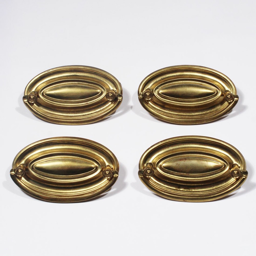 Matching Antique Brass Oval Drawer Pulls, 8 Pulls Available, NBP149