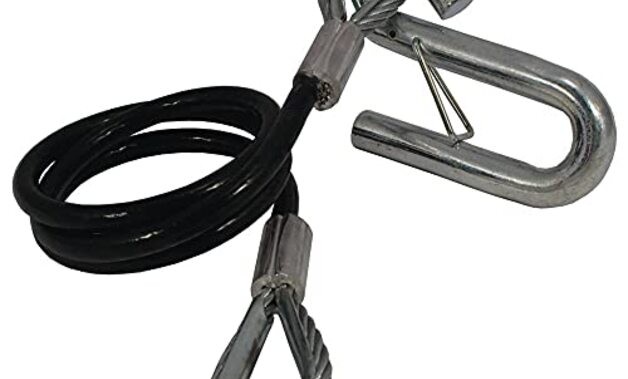 756-102 Trailer Safety Cable, 36" Long with S Hook, Black