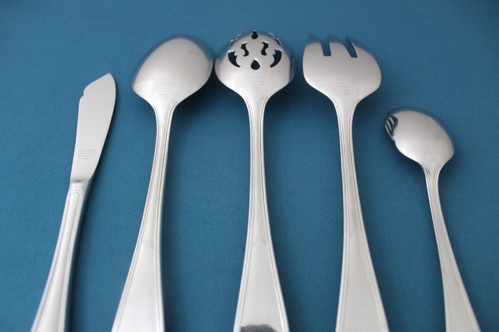 Gorham GORHAM SHELL Serving (5pc Set) Tablespoon Fork Pierced 18/8 Japan