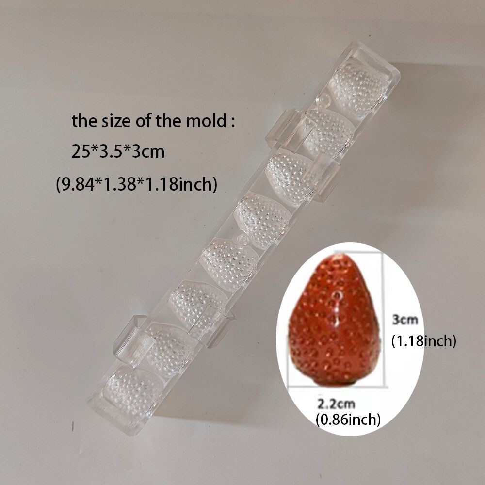 3D Strawberry Chocolate Mold Reusable Hard Solid PC Plastic Candy DIY Mould