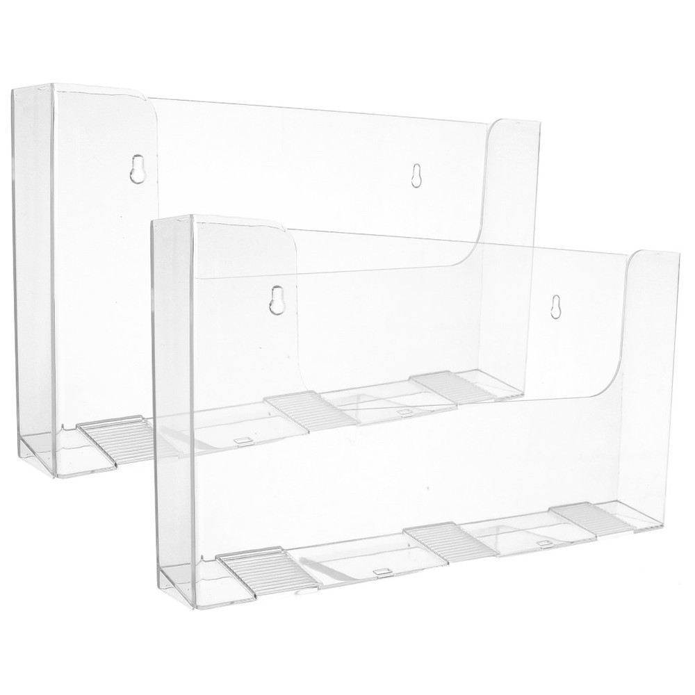 2 Pcs Acrylic Magazine Rack Wall Mounted Document Holder Display Stand