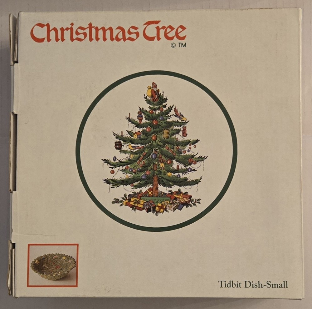 Spode Christmas Tree Tibdit Dish Hand Painted
