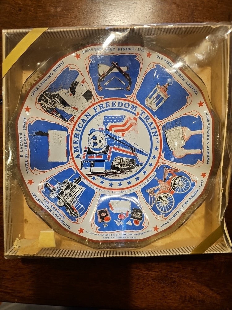 American Freedom Train glass Candy bowl.
