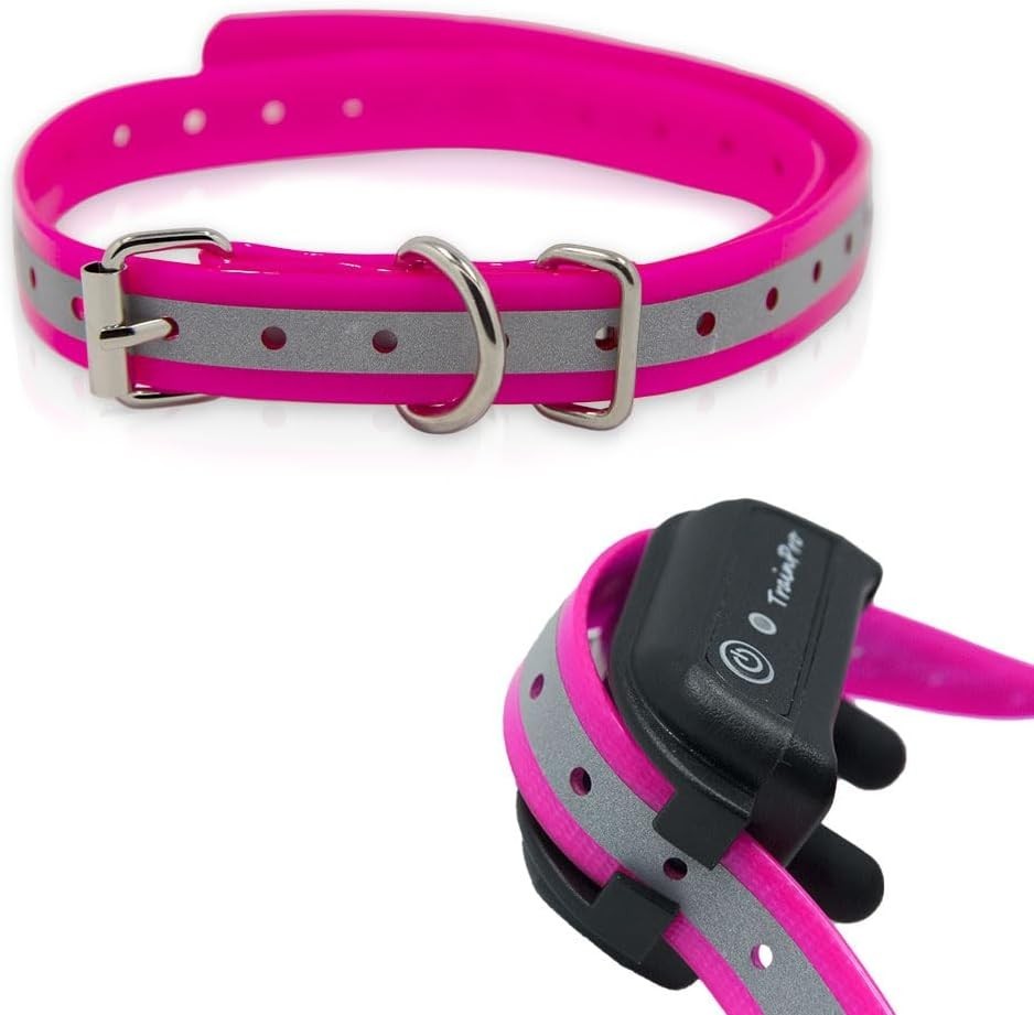 Universal 27.5" Adjustable Pink Reflective Dog Training Collar Replacement Strap