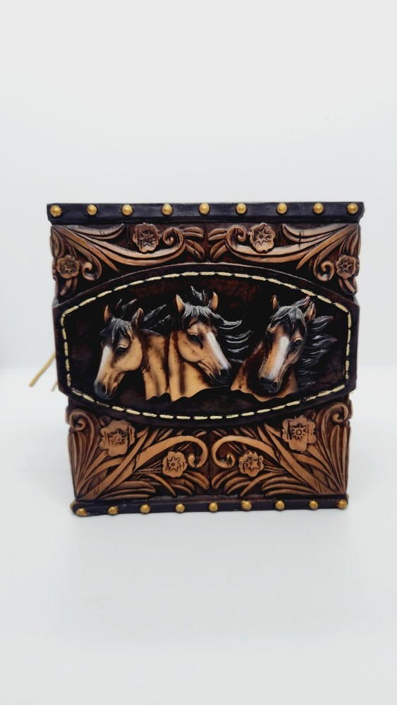 Horse Tooled Tissue Box Cover