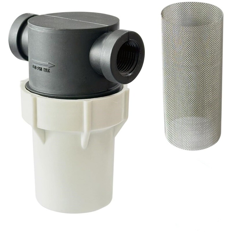 Water Pump Filter3/4'' Interface Equipped with40&80Mesh Stainless Steel Filters