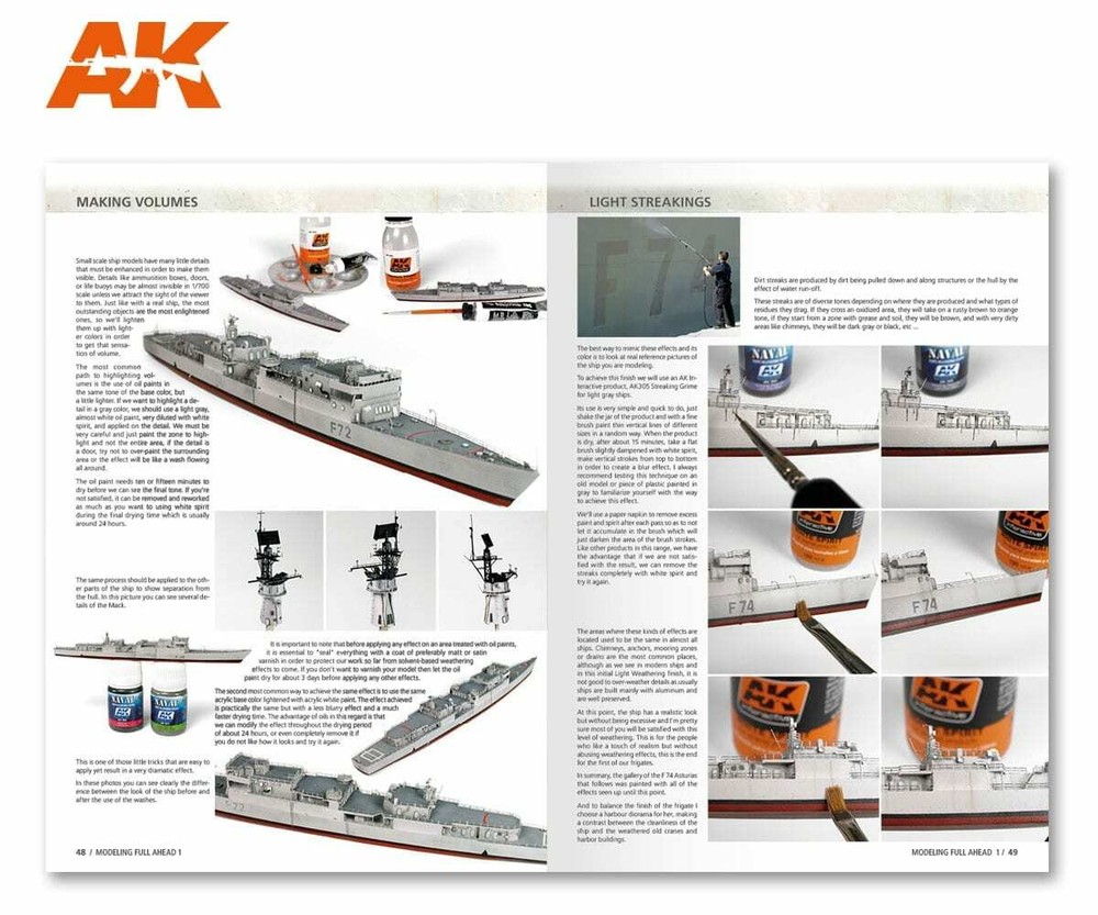 AK Interactive MODELLING FULL AHEAD 1 - KNOX & BALEARES CLASS - AK098
