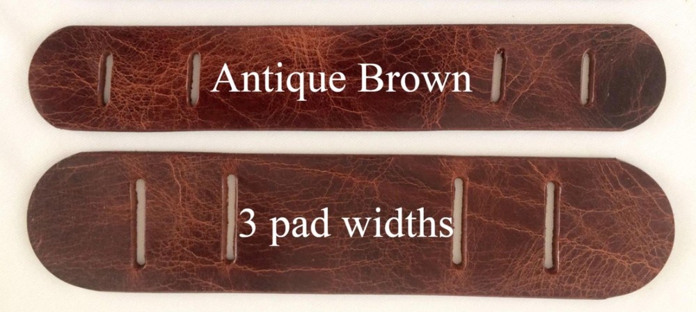 Versatile Distressed Antique Leather Shoulder Pads for Adjustable Strap 3 Sizes